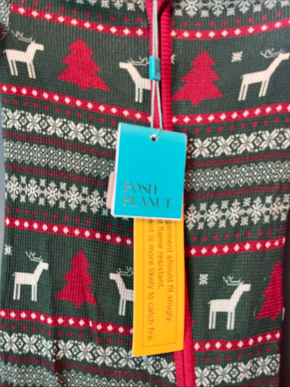 Posh Peanut Holiday Reindeer One-Piece Pajamas - 9-12 mo - Picture 5 of 5